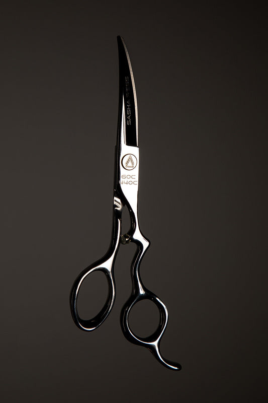 curved grooming shears 6" Asian fusion face scissors
