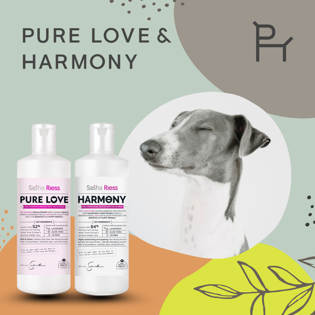 Sasha Riess Pure Love & Harmony Duo Pack  The Complete Dog Coat Care System