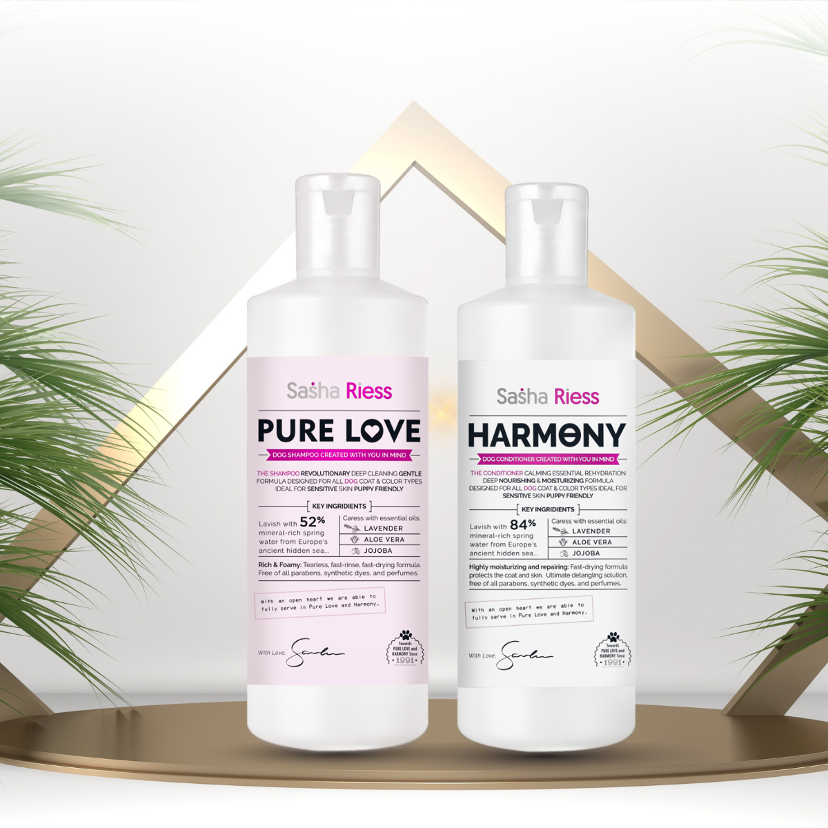 Sasha Riess Pure Love & Harmony Duo Pack  The Complete Dog Coat Care System