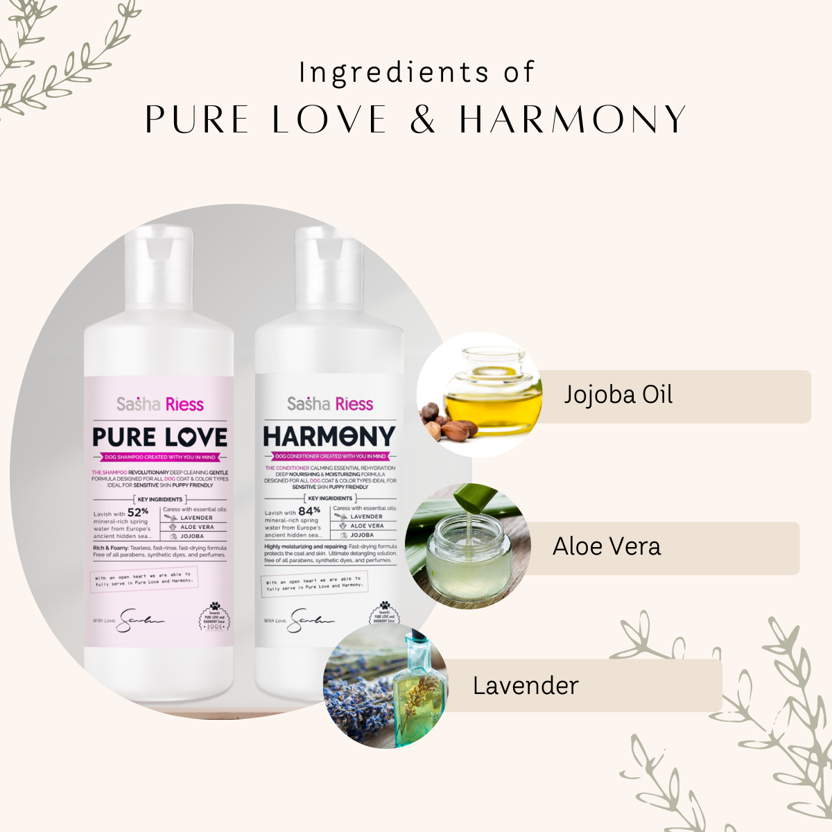 Sasha Riess Pure Love & Harmony Duo Pack  The Complete Dog Coat Care System