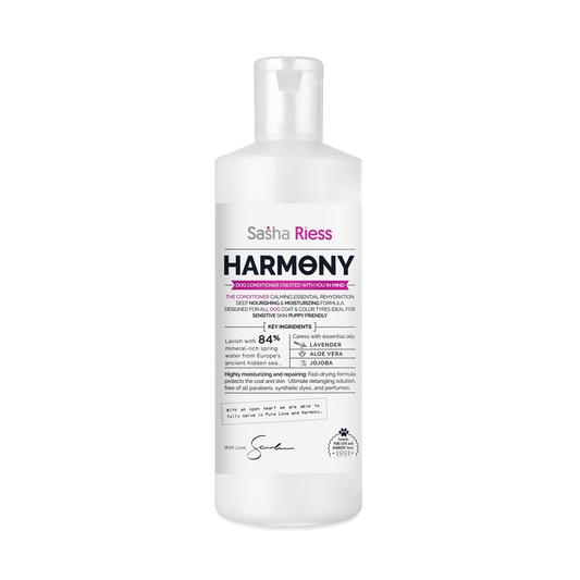 Sasha Riess Harmony Conditioner for Dogs, Puppies & Sensitive Skin, Gentle All-Natural Deep Hydrating Formula with Jojoba Oil & Lavender