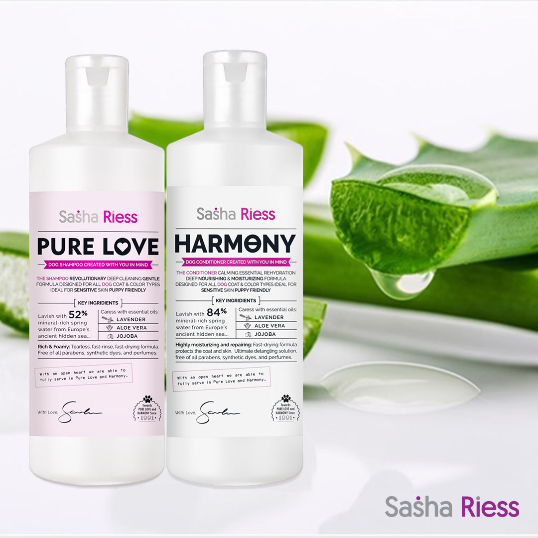 Sasha Riess Pure Love & Harmony Duo Pack  The Complete Dog Coat Care System